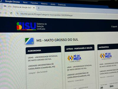 Imagem da notícia Sisu 2026 ofertará mais de 6,4 mil vagas em universidades públicas de Mato Grosso do Sul